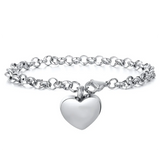 Heart Cremation Jewelry Urn Bracelet Stainless Steel Memorial Ash Bangle