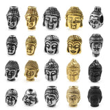 Stainless Steel Buddha Head Beads Charms For Bracelet DIY
