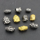 Stainless Steel Buddha Head Beads Charms For Bracelet DIY