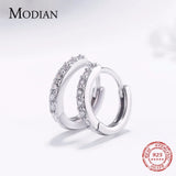 Small Hoop Earring with 5 Austrian Crystal AAA ZC Elements