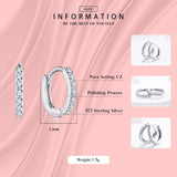 Small Hoop Earring with 5 Austrian Crystal AAA ZC Elements