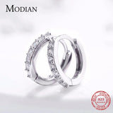 Small Hoop Earring with 5 Austrian Crystal AAA ZC Elements