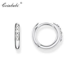 925 Sterling Silver Hoop Earrings Classic Gift For Women Europe Style