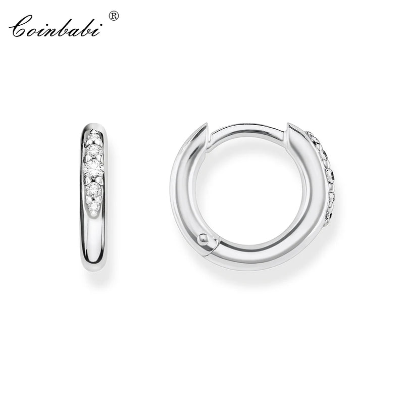 925 Sterling Silver Hoop Earrings Classic Gift For Women Europe Style