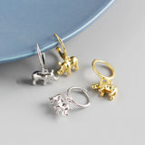 Sterling Silver Rhino Hoop Earrings Animal Jewelry Gift