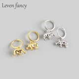 Sterling Silver Rhino Hoop Earrings Animal Jewelry Gift