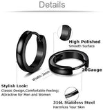 Men's Stainless Steel Hoop Earrings Set Punk Gothic