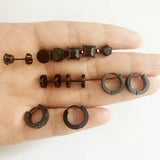 Men's Stainless Steel Hoop Earrings Set Punk Gothic