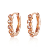 Small Hoop 925 Sterling Silver Earrings Zircon Rose Women Jewelry Accessoires