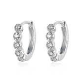 Small Hoop 925 Sterling Silver Earrings Zircon Rose Women Jewelry Accessoires