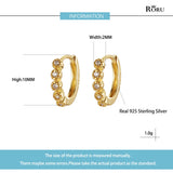 Small Hoop 925 Sterling Silver Earrings Zircon Rose Women Jewelry Accessoires