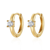 Small Hoop 925 Sterling Silver Earrings Zircon Rose Women Jewelry Accessoires
