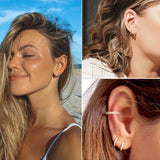 Small Huggie Hoop Earrings CZ Stainless Steel Cartilage Round Jewelry Women