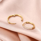 Small Huggie Hoop Earrings CZ Stainless Steel Cartilage Round Jewelry Women