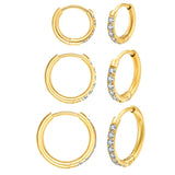 Small Huggie Hoop Earrings CZ Stainless Steel Cartilage Round Jewelry Women