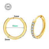 Small Huggie Hoop Earrings CZ Stainless Steel Cartilage Round Jewelry Women