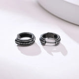 Viking Thick Hoop Earrings, Stainless Steel Men Retro Jewelry