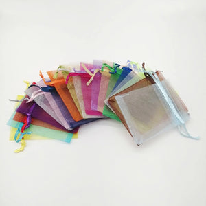 100pcs Drawstring Organza Gift Bag Jewelry Pouch Earring Ring Bracelet Storage