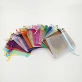100pcs Drawstring Organza Gift Bag Jewelry Pouch Earring Ring Bracelet Storage