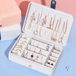 Small Jewelry Box 6 Hook Bracelets Necklace Portable Ornaments Gift