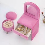 Jewelry Box Dolls Furniture Storage Organizer Trinket Case with Mirror