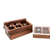 Mini Travel Wood Jewelry Box Rings Earrings Necklace Organizer