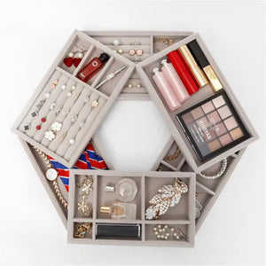 Small Jewelry Box Multy Grid Ring Earring Plate Space Saving Jewelry Box Tray
