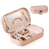 Small Jewelry Box Organizer Travel Jewelry Boxes Case Portable PU Leather