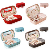 Small Jewelry Box Organizer Travel Jewelry Boxes Case Portable PU Leather