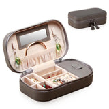 Small Jewelry Box Organizer Travel Jewelry Boxes Case Portable PU Leather