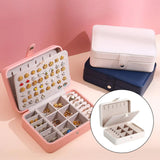 Small Jewelry Box PU Leather Double Layer Storage Case