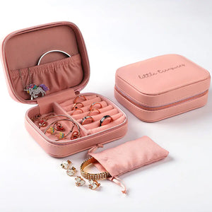 Jewelry Packing Box Necklace Organizer Earrings Display Stand Leather Pouch