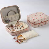 Jewelry Packing Box Necklace Organizer Earrings Display Stand Leather Pouch