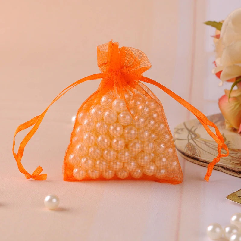 Colorful Organza Bag 7x9cm 100pcs Wedding Favors Packaging Logo