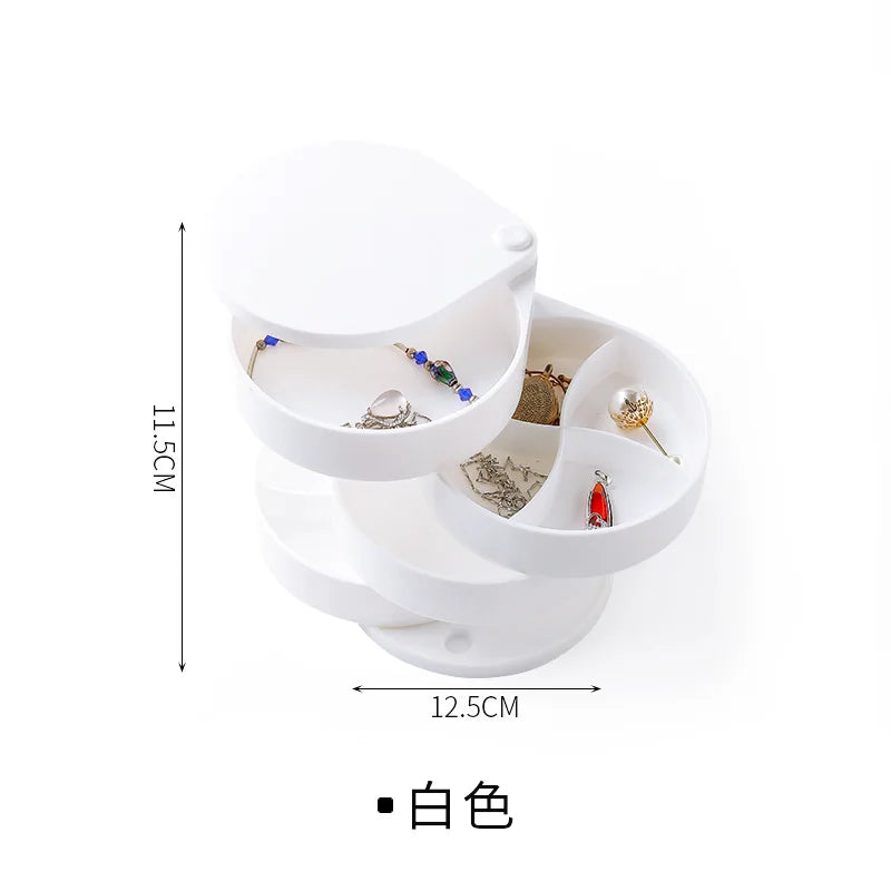 5-Layer Rotating Jewelry Storage Box with Lid