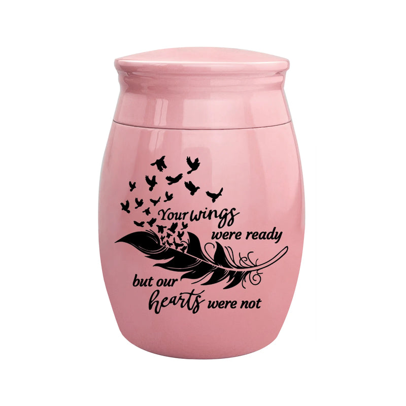 Butterfly Mini Urn Heart Keepsake for Human Ashes Pink/Blue