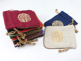 Ethnic Embroidery Drawstring Pouches for Jewelry Gift Bags 4pcs