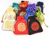 Ethnic Embroidery Drawstring Pouches for Jewelry Gift Bags 4pcs