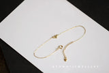 Small Love 925 Sterling Silver Plated 14K Bracelet Mini Lovely Bright Careful