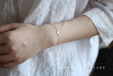 Small Love 925 Sterling Silver Plated 14K Bracelet Mini Lovely Bright Careful