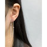 Geometric Arc Unbalanced Chain Earrings 925 Sterling Silver