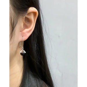 Geometric Wind Flower Agate Earrings 925 Sterling Silver Earrings