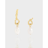 Liquid Asymmetric Baroque Pearl Earrings 925 Silver