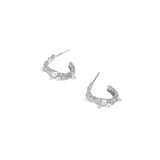 Pleated Texture Pearl Earrings 925 Sterling Silver