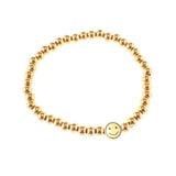 Elastic Smiley Face Bracelet Retro Stainless Steel Gold-Plated