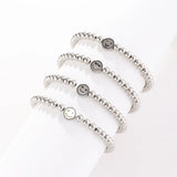 Elastic Smiley Face Bracelet Retro Stainless Steel Gold-Plated