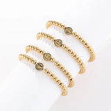 Elastic Smiley Face Bracelet Retro Stainless Steel Gold-Plated
