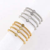 Elastic Smiley Face Bracelet Retro Stainless Steel Gold-Plated