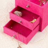 Mirrored 3-Layer Jewelry Organizer Box Display Holder Case