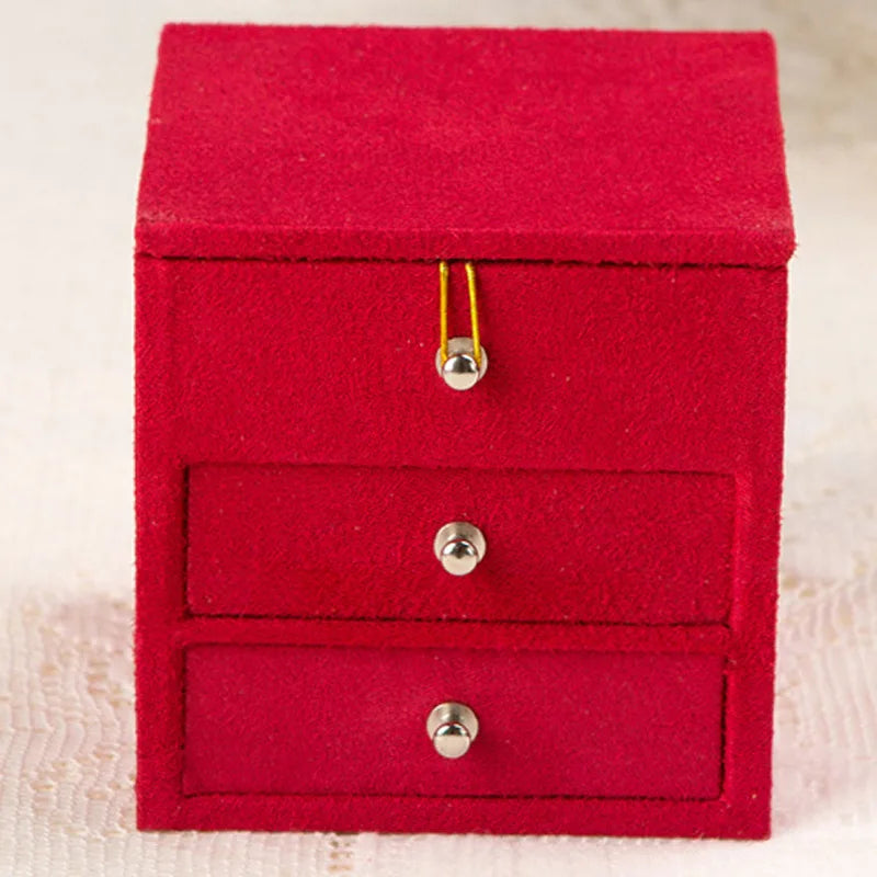 Mirrored 3-Layer Jewelry Organizer Box Display Holder Case